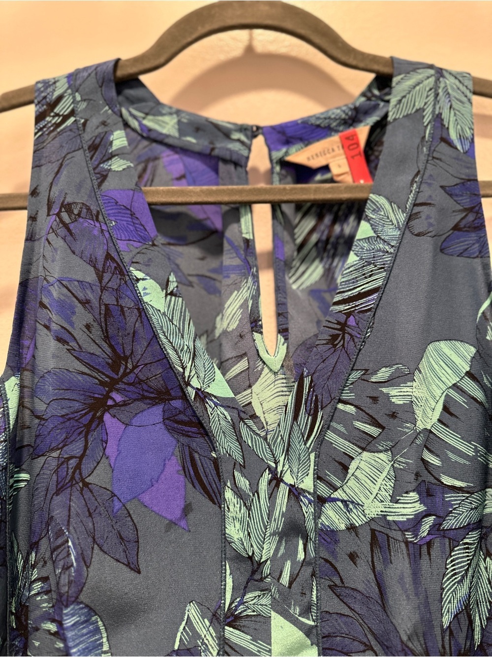 Rebecca Taylor 100% Silk Peplum Blouse Top Size 6 Tropical Floral Sleeveless - Picture 3 of 6